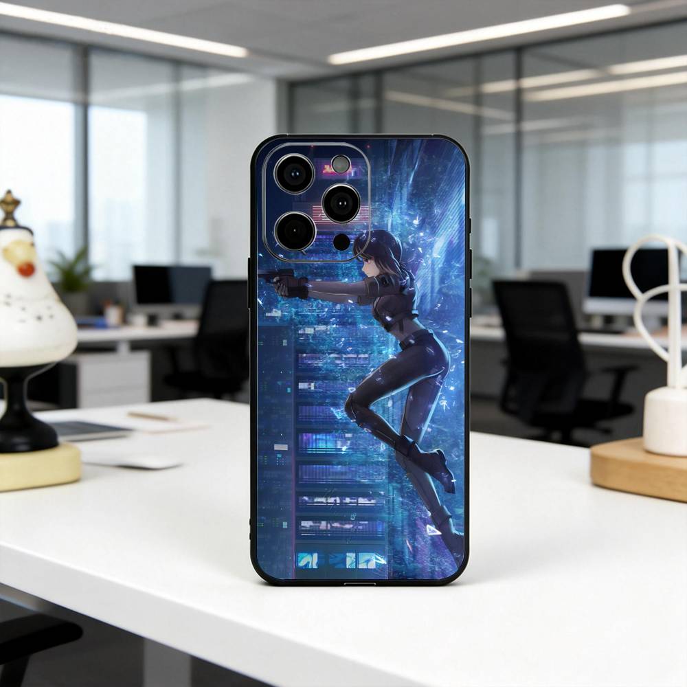 G-Ghost M-Motoko K-Kusanagi S-Shell Phone Case For iPhone 17, 16,15,14,13,12,11 Plus,Pro Max, Others Soft Black Cover