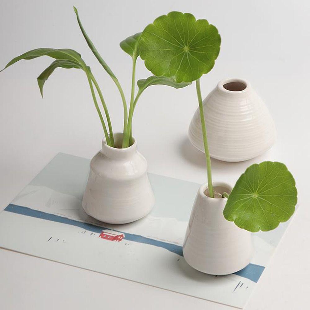 3D Miniature Flower Vase Fridge Sticker White Porcelain Mini Vase Refrigerator Patch  Kitchen Decor