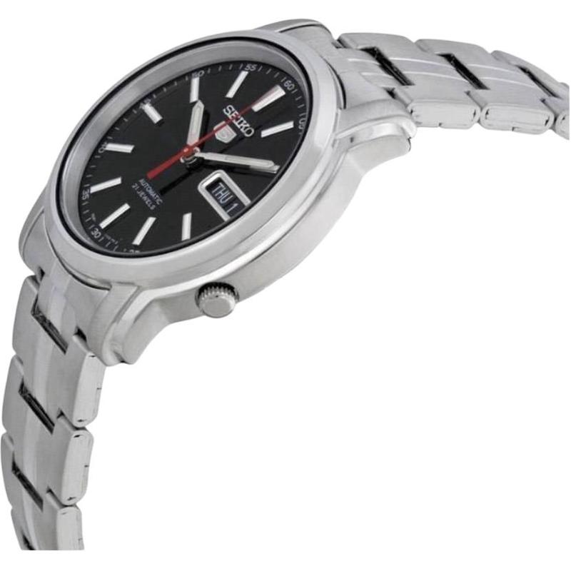 SEIKO 30m waterproof Automatic Steel Strap men's watch black dial SNKL83K1