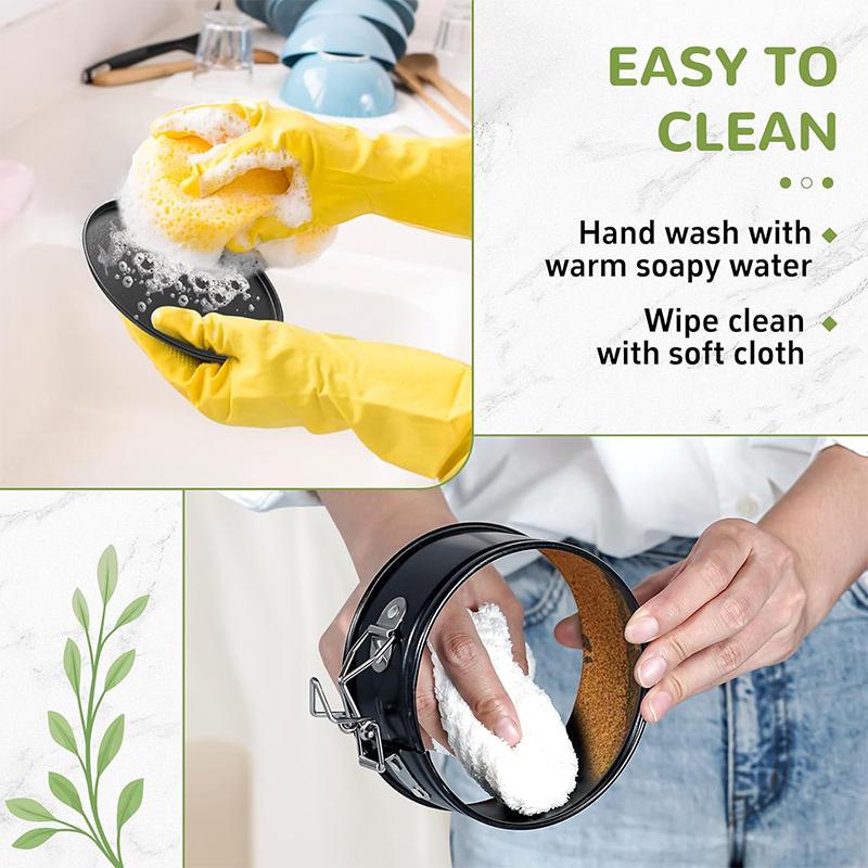 3-delat Springformset Non-stick Springformar med Avtagbar Botten Läckagesäkra Runda Bakformar för Cheesecake 4'' 7'' 9''