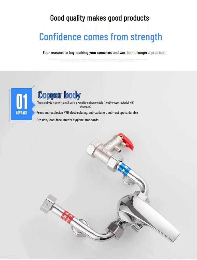 All-Copper U-Shaped Electric Water Heater Mixer & Shower Faucet Set with Pressure Boosting Valve