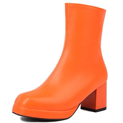 Wasserdichte Damen Stiefelette Plateau Rot Weiß Schwarz Kurze Stiefel für Damen Designer Herbst Winter Party Fetisch Schuhe Übergröße