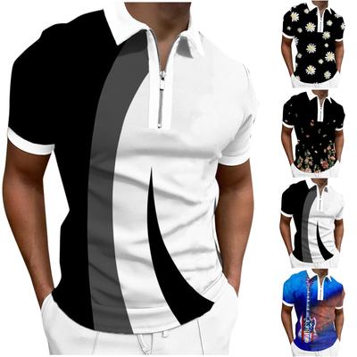 Summer Fashion Men's Shirt Short SleeveZipper Fashion T-Shirt Men's Cardigan