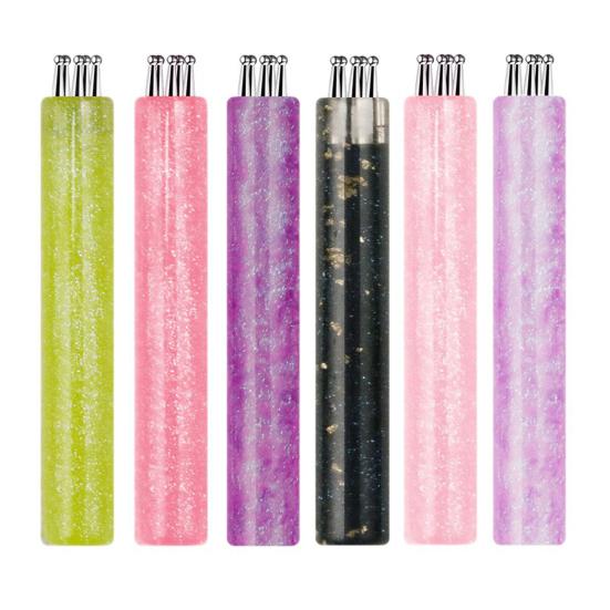1/4Pcs Flower Nail Dotting Pen 5-Petal Flower Nail Design Ballpoint Pen with Stainless Steel Ball DIY Home Salon Manicure Art Tools