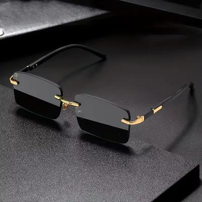 Çerçevesiz Güneş Gözlüğü Dikdörtgen Moda Popüler Kadın Erkek Shades Küçük Kare güneş gözlüğü Kadın erkek Yaz Seyahat Oculos