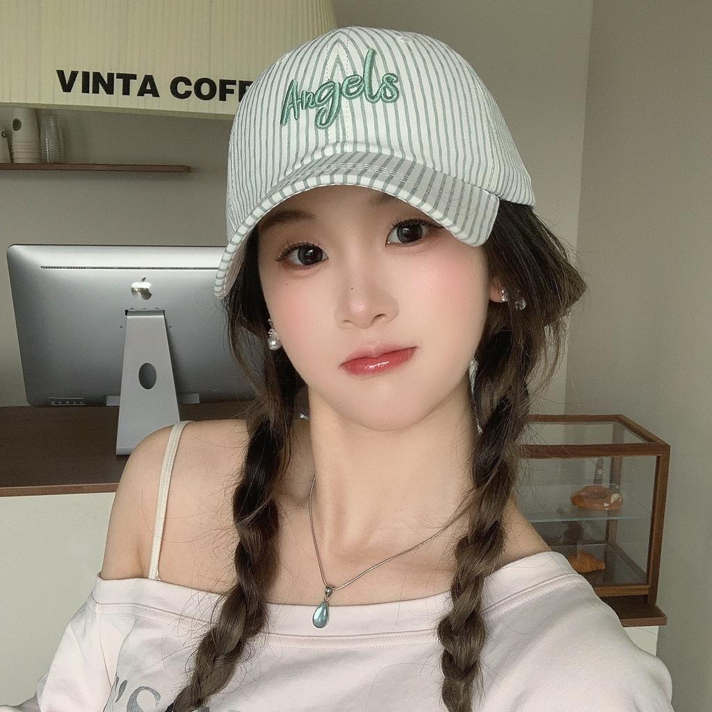 Striped Letter Embroidery Lady Cap Children Spring And Summer Small Fresh Sunshade Baseball Cap High Quality