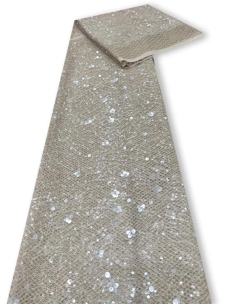 130cm X 1/3/5yard Mesh Embroidery Sequin Fabric Transparent Netting for DIY Women's Dress Formal Gownperformance Outfit Fabric