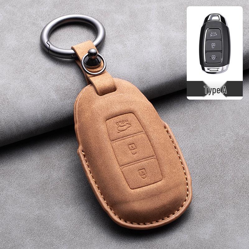 Nyckelfodral i läder för Hyundai: Kompatibel med IX35, Elantra, Mistra, Veloster, IX25, Verna