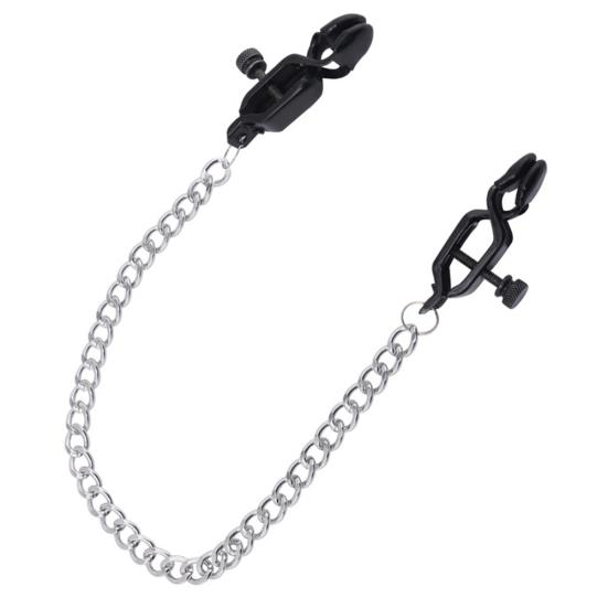 Metal Nipple Clamp Brest Labia Clips with Chain Flirting Adult Game Sex Toys