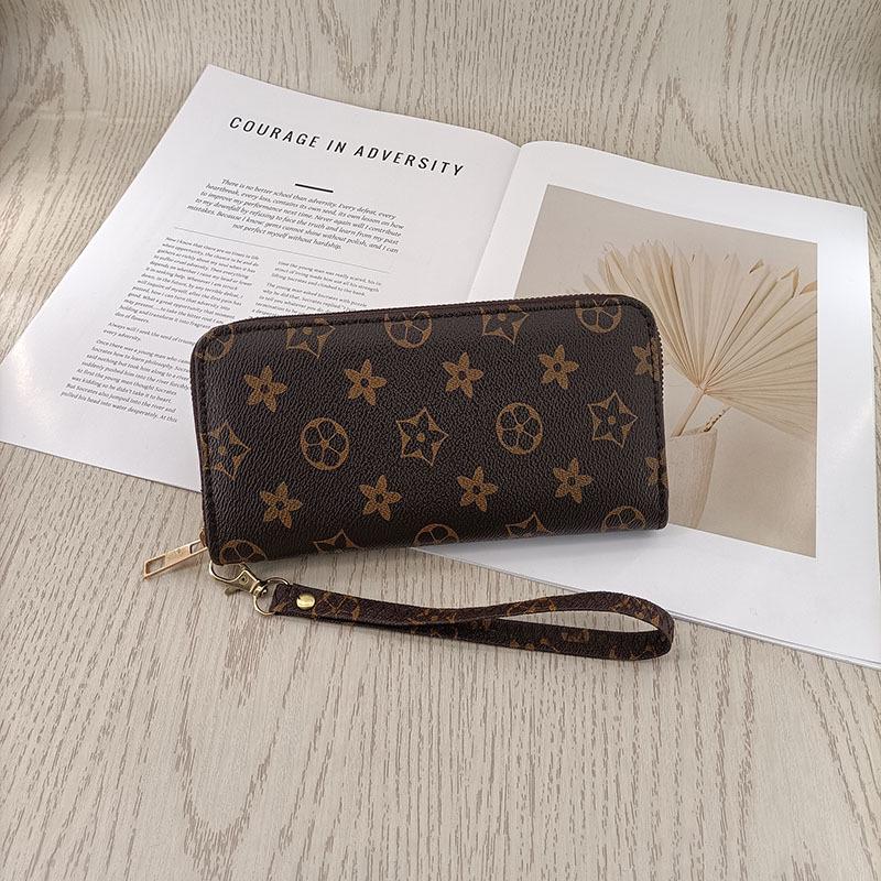 European & American Fashion Large Capacity Zipper Clutch Wallet - Multi-Card Slot, Simple, High-End Design