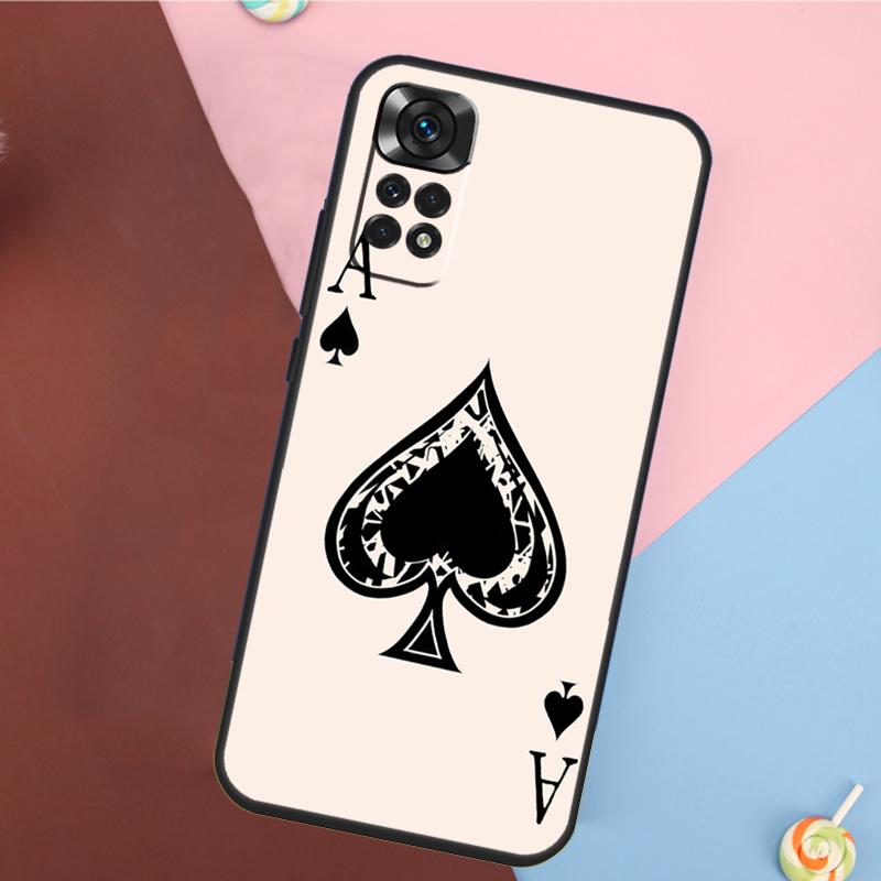 Ace of spades Poker Card Cover For Xiaomi Redmi Note 13 Pro 14 12 11 9 10 9S 10S 11S 12S Redmi 14C 10C 12C 13C Case