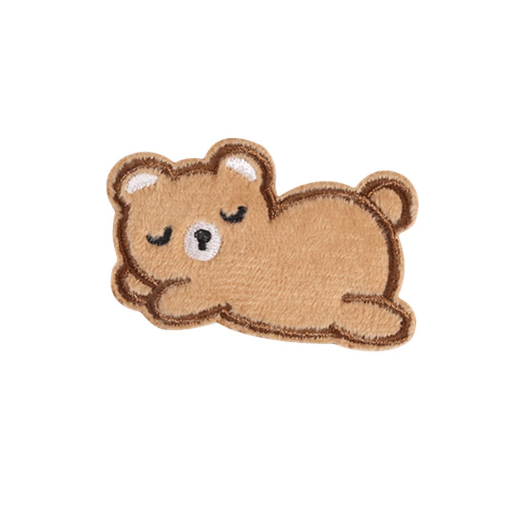 Cartoon Bear Down Jacket Fabric Patch Self Adhesive Badge Sticker Clothing Accessories