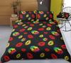Reactive Printing Sexy Red Lips Duvet Cover Sets Cotton Pure White Background Bedding Set Single Double Bed Set Cover DropShip D
