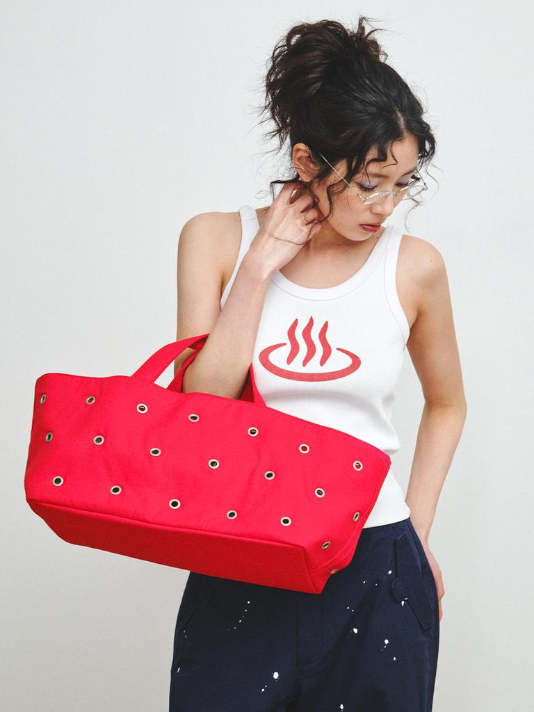 Plzproject Freaky Eyelet Shopper Bag, Red