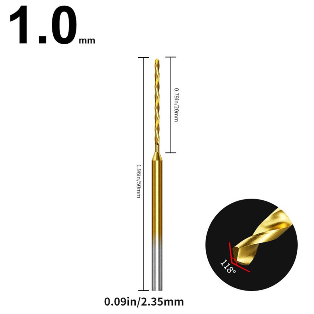 1 Pcs Drill Bit 0.6-2.2mm Tiny Drill Bit 2.35 Shank Engraving Bit Hole Drilling Tool Shank Wood Tools For Electric Drills