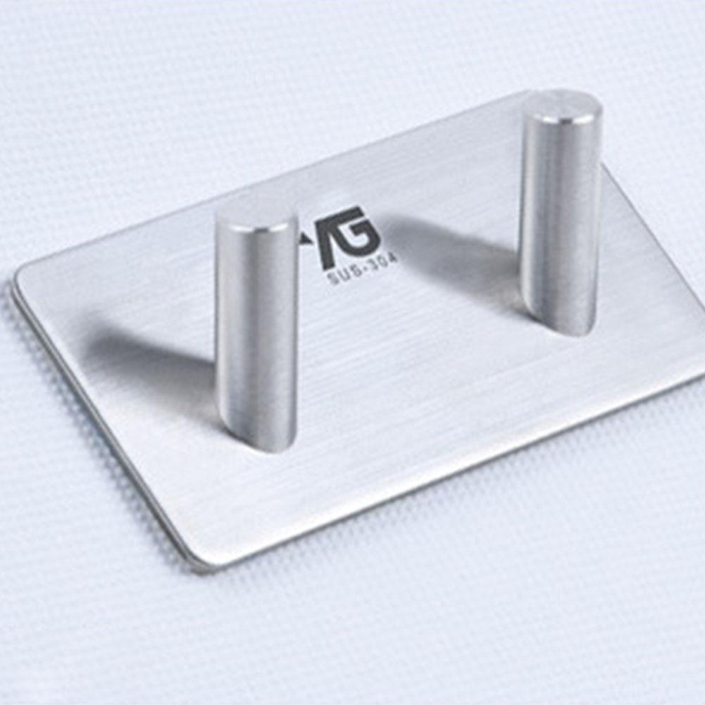 

Simple Stainless Steel Strong Non-trace Free Nail Hooks for Home Use double hook #1