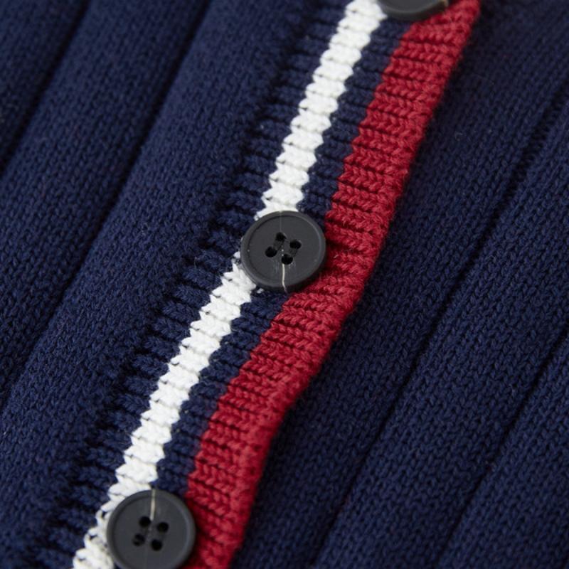 Styl Kolegialny Kontrastowy Kolor Haft Chłopcy i Dziewczęta Dzianinowy Kardigan Mundurek Szkolny Mundurek Klasowy Sweter Dziecięcy Kardigan Kurtka