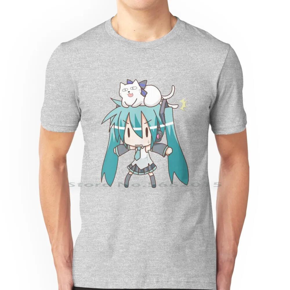 Miku T Shirt 100% Cotton Kawaii Manga Anime Girl Japanese Short Long Sleeve Tee Top