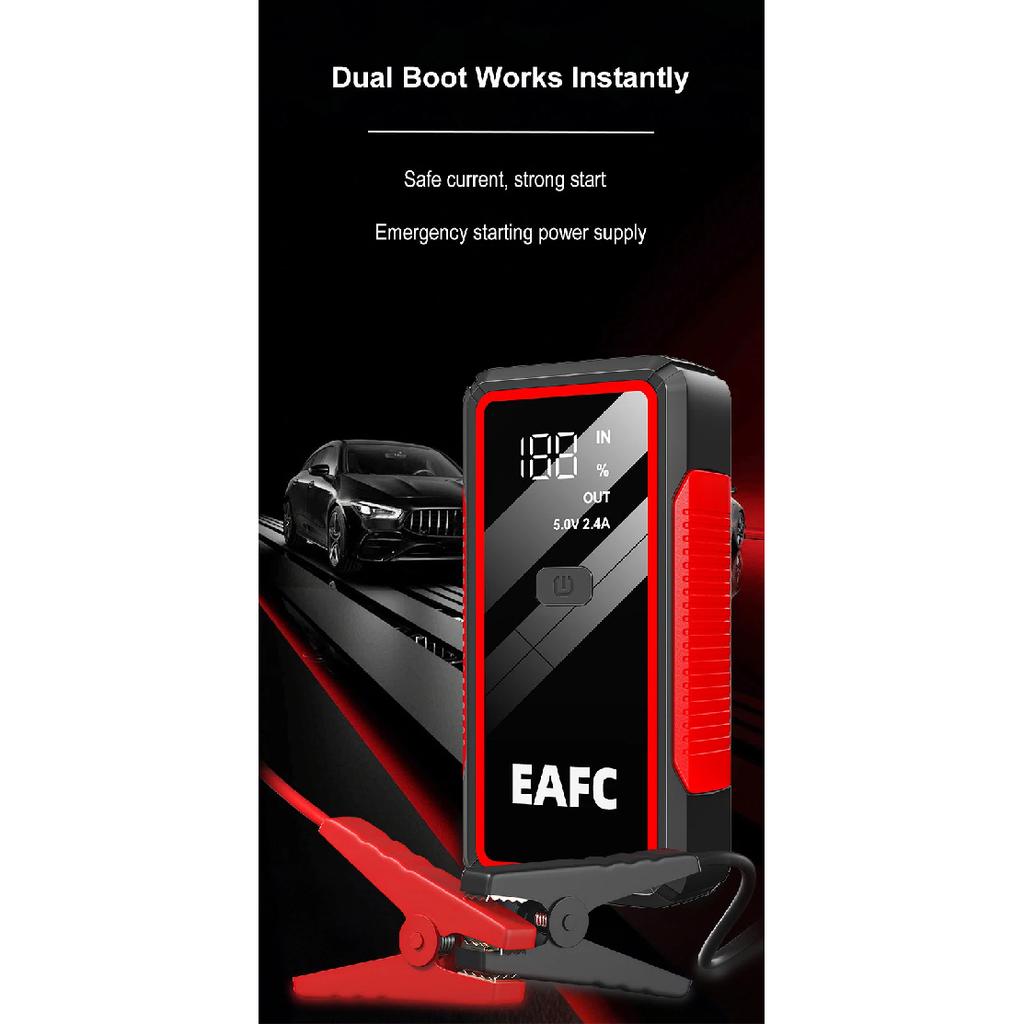 EAFC Jump Starter Power Bank 12V Booster for Car Start 2000A 1000A Battery Quick Charger Portable Auto Starting Device Powerbank