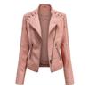 Women Jacket Leather Turndown Collar Casual Thin Pu Loose Motorcycle Zipper Jackets Female Streetwear Oversized Coat
