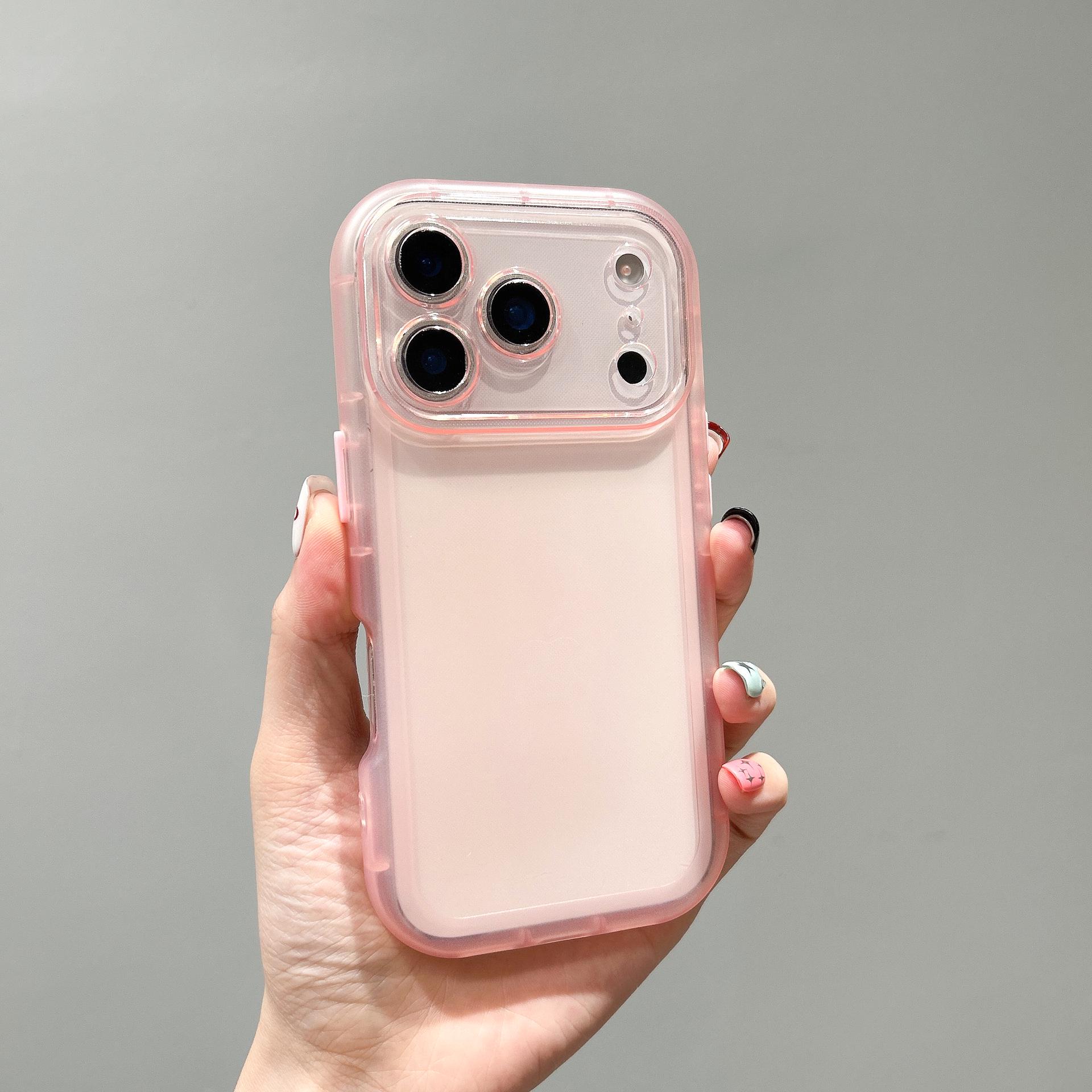 

Square Anti-Drop Transparent Case for iPhone 17 Pro Max with Independent Buttons iPhone 13 Pro розовый