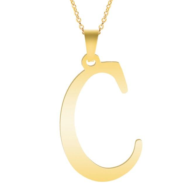 Gull alfabetet halskjeder for kvinner Smykker kjede på halsen 26 bokstaver anheng Halskjede rustfritt stål choker kvinne tilbehør