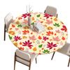 Round Table Cover for Kitchen Dining Table Waterproof Stretchable Tablecloth Stain-Resistant Round Table Mat Wedding Party Home