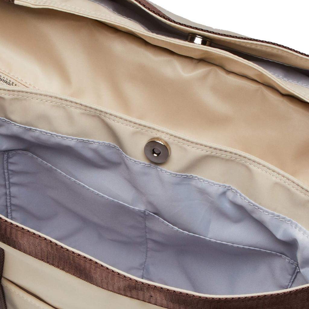 Lee Boston Bag with Lee Logo Silver Foam Lightweight Nylon Diaper Beige Print, Twill, 2-Way Bag/Shoulder Bag,