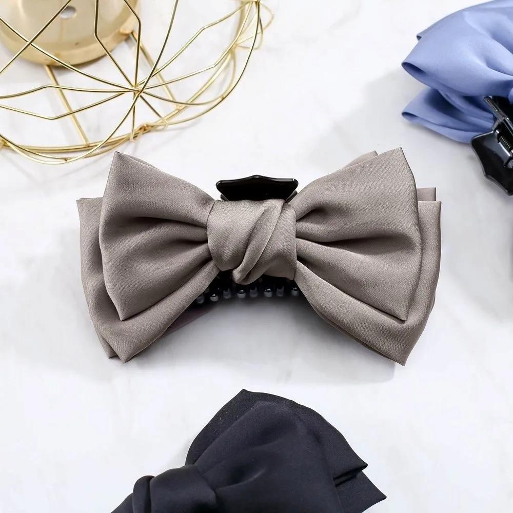 Hair clip silk ribbon cocoa handmade volume women