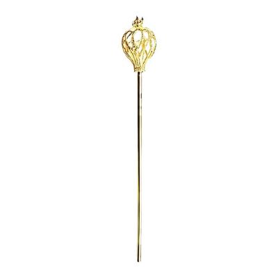 Schitterende Ronde Punt Gouden Scepter met Strass Decoratie Voor Thema-evenement Schoonheidswedstrijd Podiumoptredens Stok