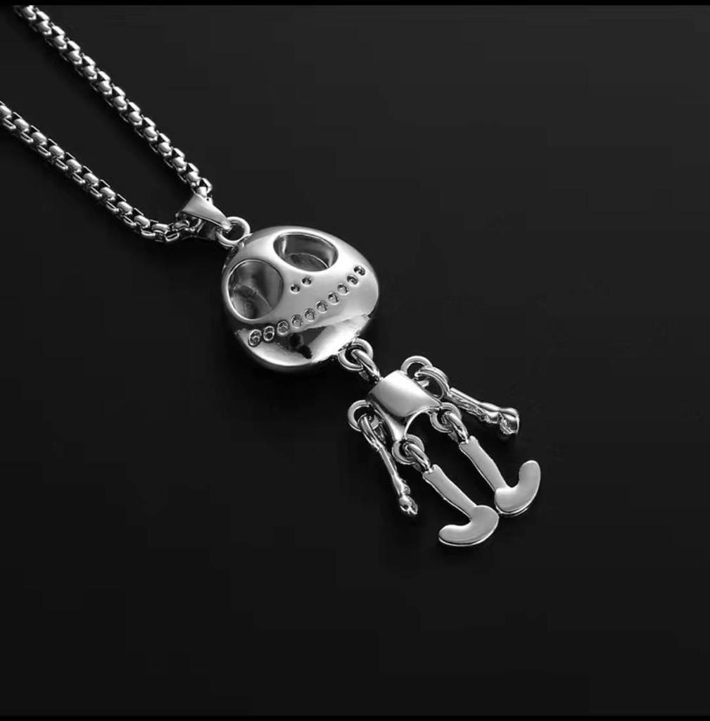 Collier Hip Hop en Acier Titane avec Pendentif Ours pour Hommes & Femmes, Chaîne Pull pour Automne/Hiver