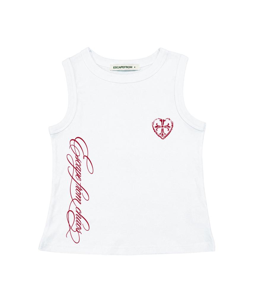 ESCAPEFROM Escf Lettering Cross Print Sleeveless Grey