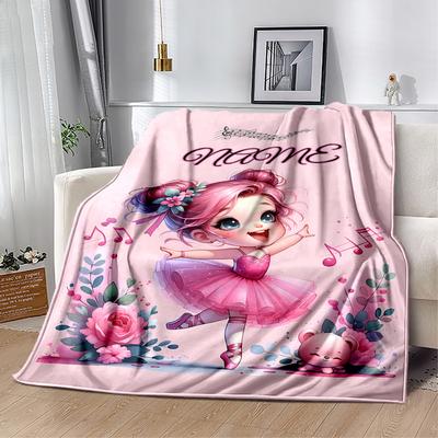 Dreams Pink Land Personalized Name Blanket Cozy Personalized Blanket Comfortable for Home Decor Picnics Bed Seaside Four Seasons Multipurpose