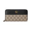 Marmont Marmont Gold Label Logo Long Zipper Canvas Patch Leather Wallet Wallet Women's Ebony/Black