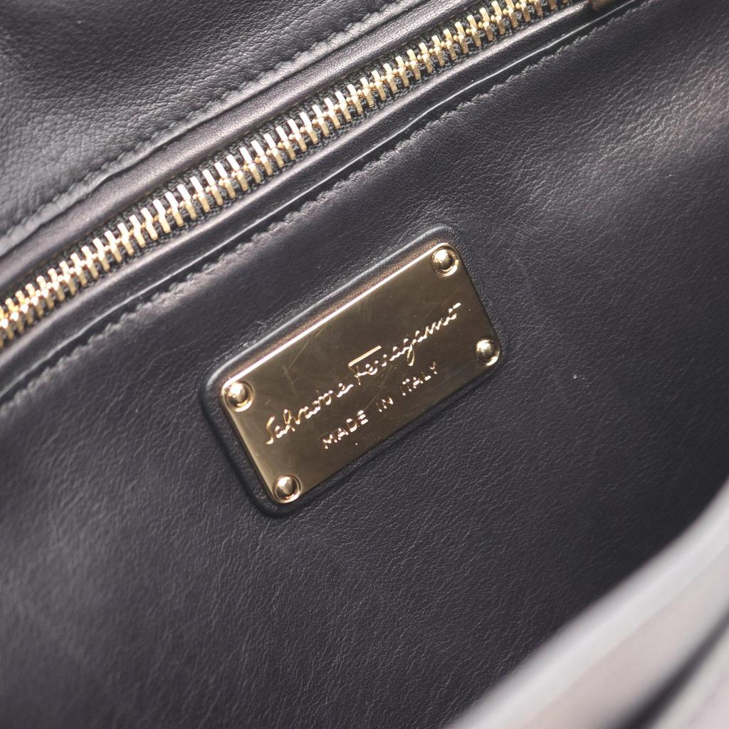 Used Salvatore Ferragamo Sophia Gancini 2WAY Handbag 21 G395 leather Black Used Women