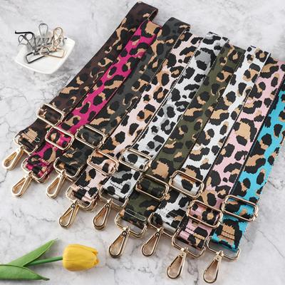 Bolsa alça de ombro fecho requintado anti-ferrugem comprimento ajustável portátil leopardo impressão bolsa alça de ombro acessórios