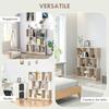8-Shelf Bookcase Furniture for Living Room and Bedroom, in Wood, 100x27x124 cm, Oak and White