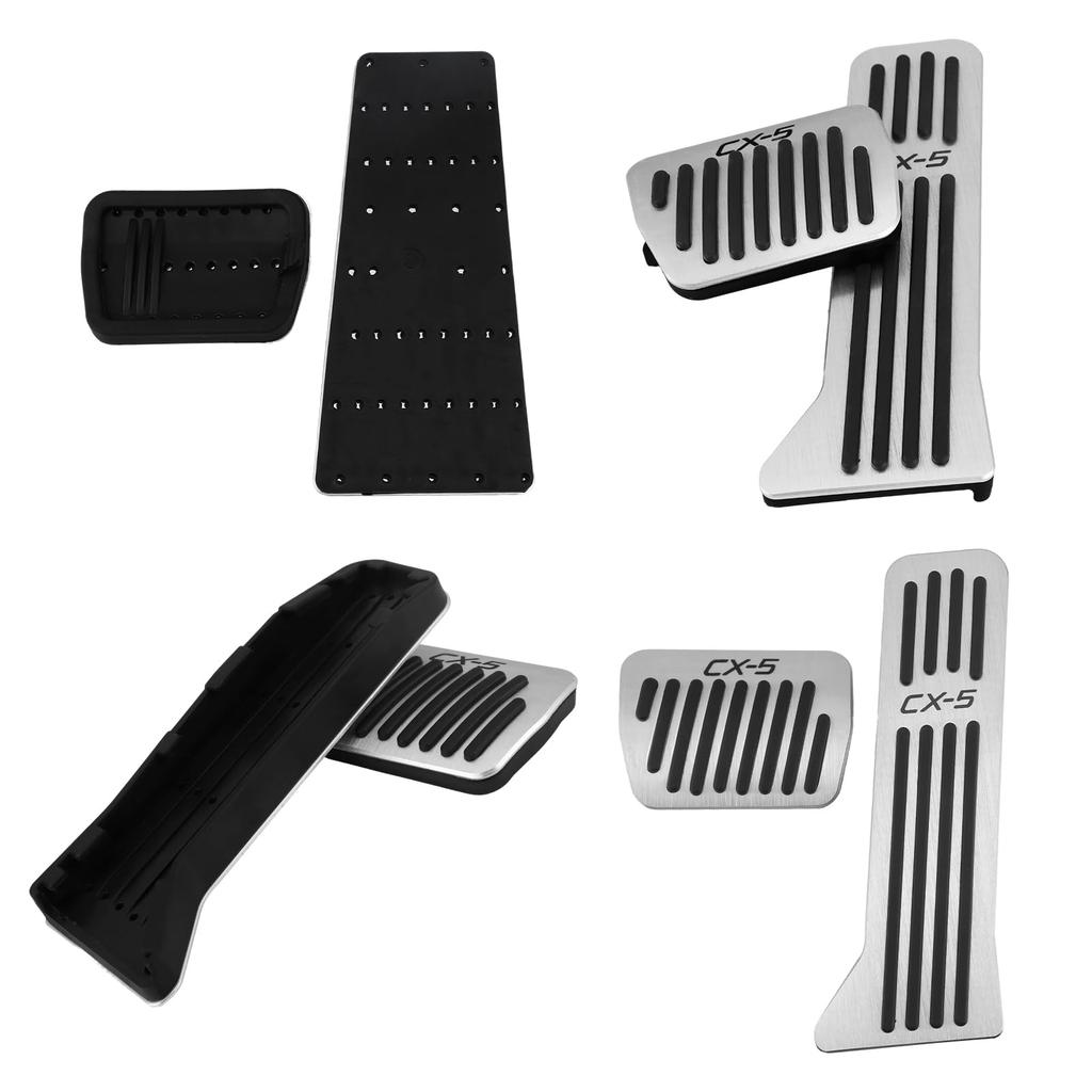 Koongloong Mazda Pedal Accessories for the Custom Aluminum Interior Accelerator and Brake 3 Pieces CX-5 Covers, KE/KF Series, Pedals, Non-Slip Pedals,
