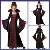 Blumenmuster Kleid mit Stehkragen Kinder Halloween Hexe Kostümkleid Für Mädchen Halloween Geburtstag Rollenspiel