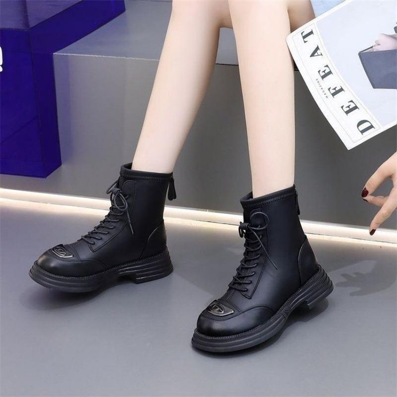 Fashion Ankle Boots for Women Punk Style Chunky Woman Short Shoes Combat Brown Platform Booties New Rock on Offer in Boot Footwear Y2k