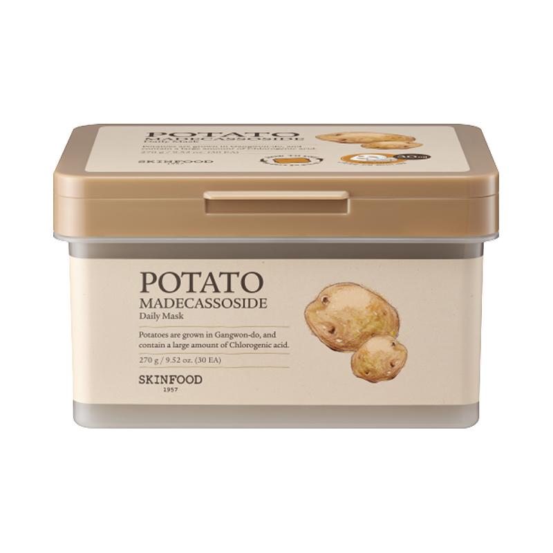SKINFOOD Daily Mask 30 Sheets (Potato Madecassoside / Rice Brightening / Shine Muscat Cica / Carrot Carotene / Yuja Seed Vita / Acorn Pore Peptide) Potato Madecassoside