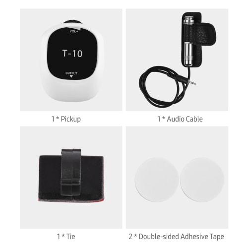 KOCAN Piezo Pickup, Universal No-Drilling Self-Adhesive Pickup for 6.5mm Audio Interface Speakers, Multi-Function Pickup for Guitar, Ukulele, Violin,