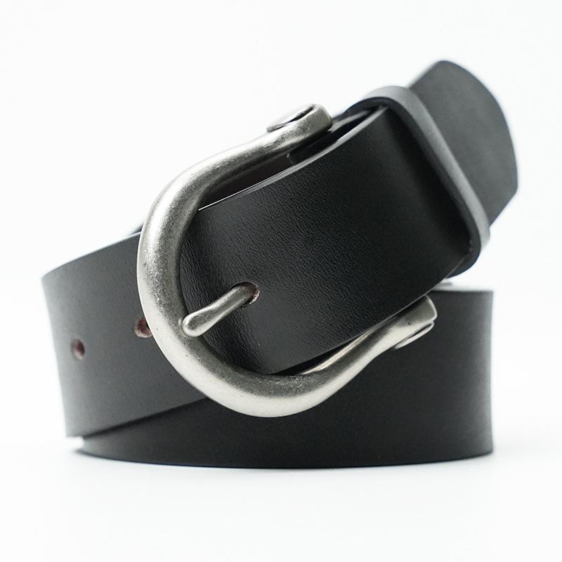 New Men's Belt 3.8 Wide-pin Buckle Casual Leather Belt