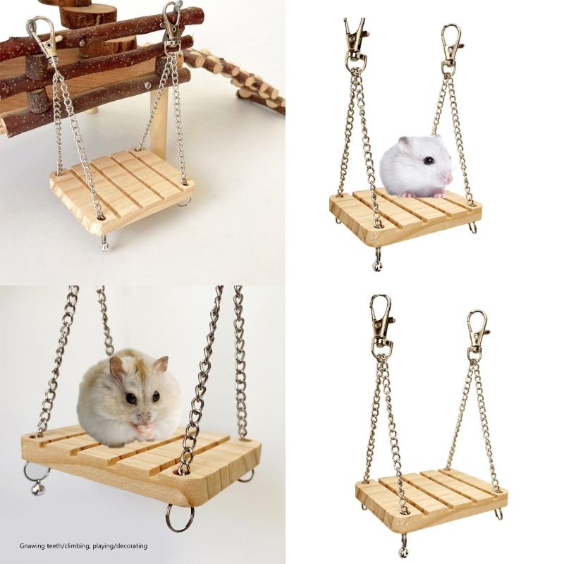 Interactively Cage Hanging Swing Toy for Small Pet Featuring Durably Hook for Hamster Birds and Active Small Animal