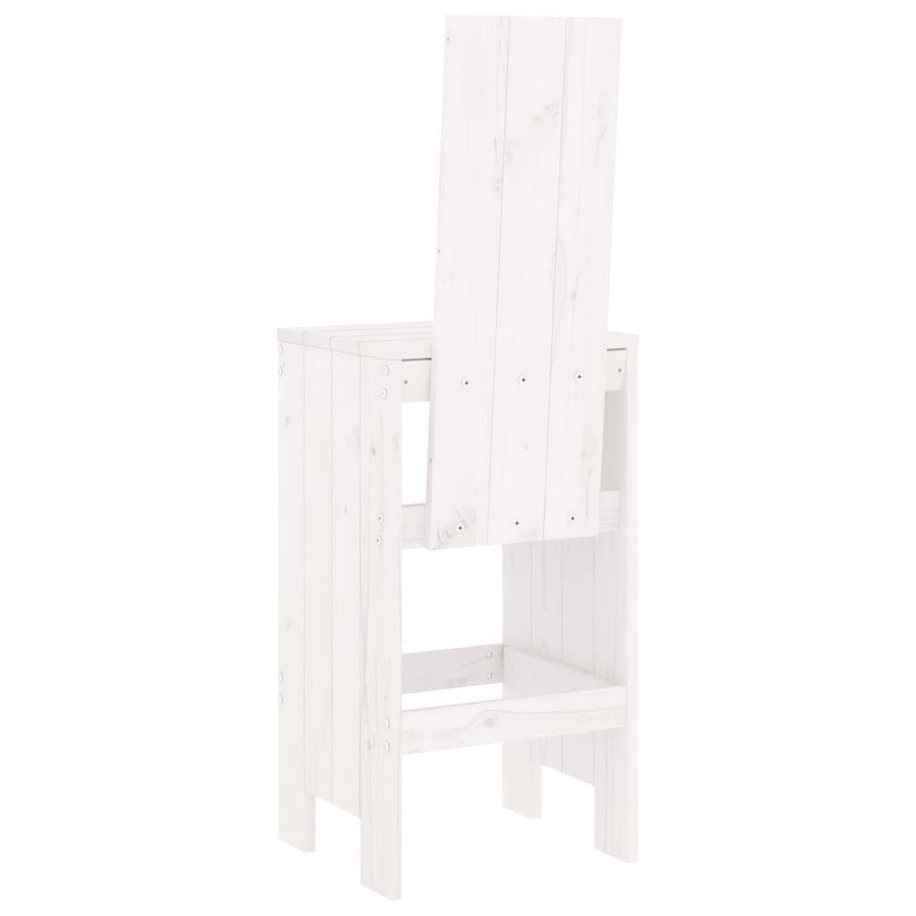 Bar Stool Set 2 pcs White 40 x 42 x 120 cm Solid Pine Wood