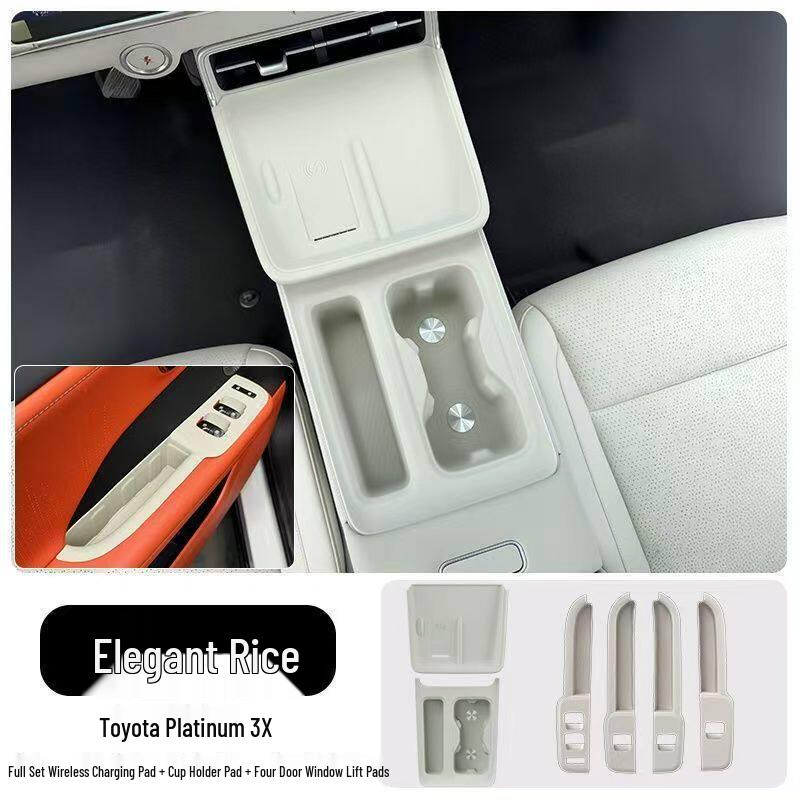 Bozhi 3X Center Console Storage Box & Wireless Charger with Silicone Pad
