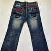 American High Street Design Sense Heavy Industry Embroidery Jeans Children Spice Girl Retro Subculture Old Low-rise Mopping Pants
