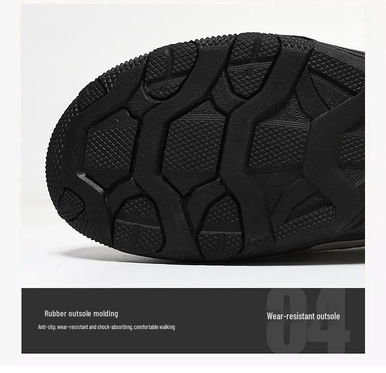 New Spring Arrival: Large Size Men's Leather Casual Sports Shoes - Non-slip, Wear-resistant for Outdoor Hiking and Travel