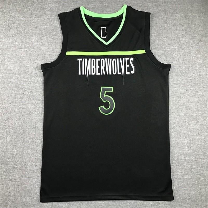 Mens Minnesota Timberwolves 5 Anthony Edwards Embroidered Basketball Jersey Cotton Blend Performance Sportswear