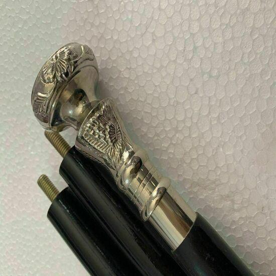 Designer Antique Brass Handle Wooden Walking Stick Vintage Victorian Style Cane